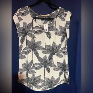 Palm Leaf Print Women's Blouse